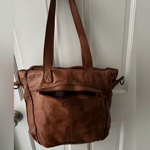 Genicci Leather Tote with Front Pocket